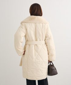 Green Parks ファー衿ダイヤキルト中綿コート