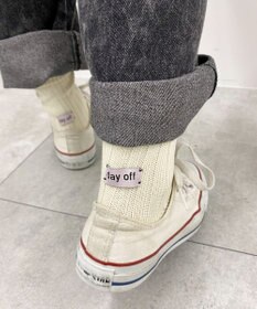 WEGO バックデザインクルーソックス