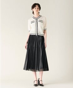 GRACE CONTINENTAL バイカラーシアーニットカーディガン