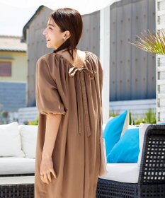 Tiaclasse 【洗える】後ろリボンバルーンスリーブワンピース