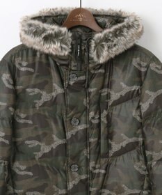 JOSEPH ABBOUD MOUNTAIN 【ECOファー/撥水/9ポケット】カモフラージュ ダウン コート