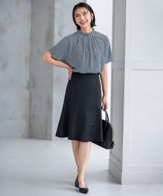 23区 【洗える】ライトバックサテンアムンゼン ハウンドトゥース プリント ブラウス