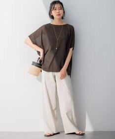 23区 【CLASSY.6月号掲載/洗える】リネンレーヨンストレッチ ワイドパンツ