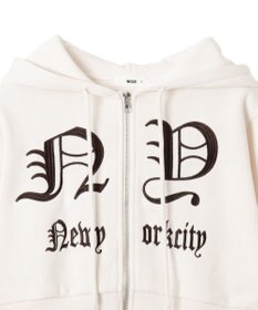 WEGO グラフィック裏起毛ショートZIPパーカー