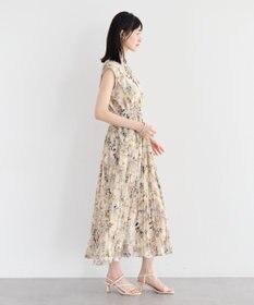 YECCA VECCA ぼかし柄プリーツワンピース