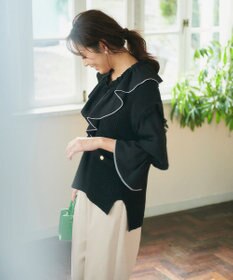 Feroux 【洗える】ツイードライクニット ベスト