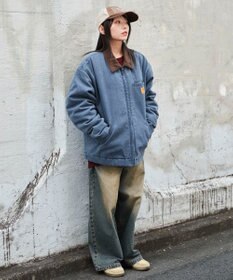 WEGO 【ユニセックス着用ITEM/MLサイズ展開】ワーカーズキルティングZIPジャケット