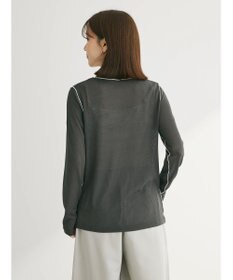 Green Parks 配色ステッチシアーリブプルオーバー