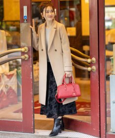 ANY SIS ウールライクロング チェスターコート ライトベージュ