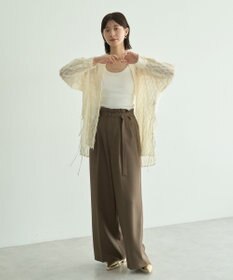 YECCA VECCA 【UVカット/接触冷感/洗える】ベルト付きイージーケアワイドパンツ