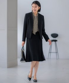 23区 【洗える】スクエアチェーンプリント ブラウス