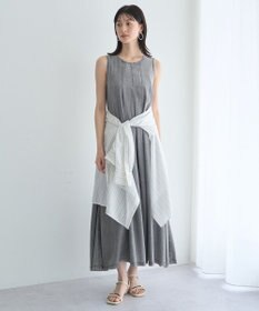 YECCA VECCA バイオ加工ヴィンテージデニムタックワンピース