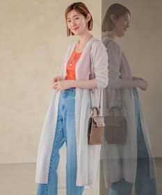 23区 【洗える】シャイニーシアー ニット ロングカーディガン