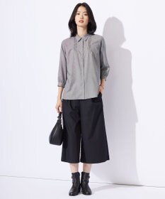 J.PRESS LADIES 【洗える】ウォッシャブルキュプラツイル ピンタック ブラウス