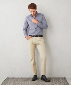 JOSEPH ABBOUD 【オーガニックコットン】フランネルペイズリー柄プリント シャツ