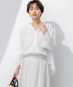 23区 【洗える】LIBECO タックスリーブ シャツ