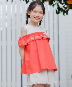 組曲 KIDS  【150-160㎝】 クロスステッチオフショルトップス