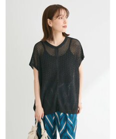 Green Parks 透かし柄ポンチョニットカーディガン