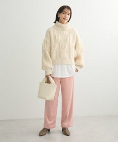 Green Parks ぽかぽか裏起毛ベロアイージーパンツ