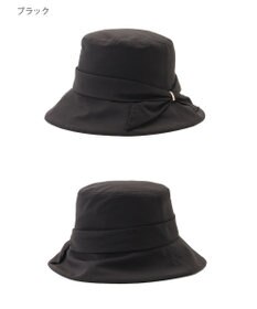 MOONBAT 【遮光100％・遮熱】FURLA(フルラ)リボン巻きダウン ハット 帽子 ロゴチャーム サイズ調整 撥水性