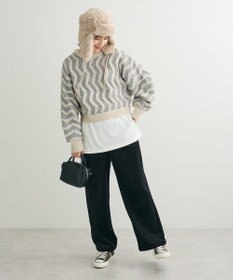 Green Parks ぽかぽか裏起毛ベロアイージーパンツ