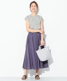 ANY 【ウエストゴム】シャンブレーライク スカート