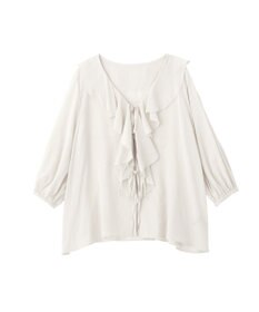 YECCA VECCA ラッフルリボンシアーブラウス