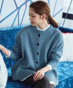 Tiaclasse 【洗える】クルーネックメランジカーディガン