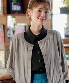 Tiaclasse L 【洗える】パールボタンシアーブルゾン
