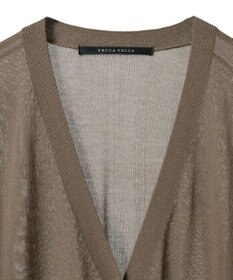 YECCA VECCA シアーニットロング丈カーディガン