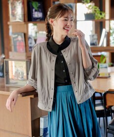 Tiaclasse L 【洗える】パールボタンシアーブルゾン