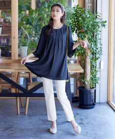 Tiaclasse 【洗える】レイヤードスリーブシフォンチュニック