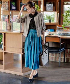 Tiaclasse L 【洗える】パールボタンシアーブルゾン