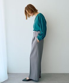 YECCA VECCA 【UVカット/接触冷感/洗える】ベルト付きイージーケアワイドパンツ