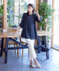 Tiaclasse 【洗える】レイヤードスリーブシフォンチュニック