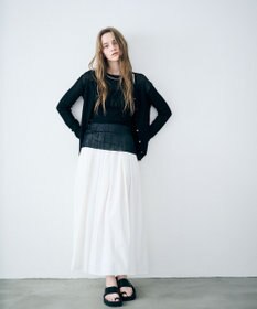 uncrave クールタッチカラータイプライター フレアスカート