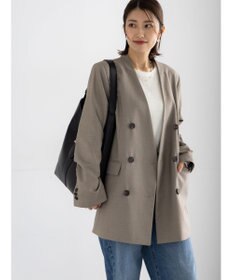 Te chichi ノーカラーダブルブレストジャケット