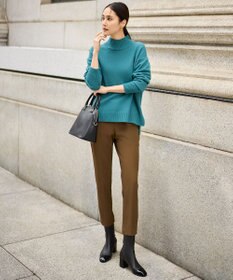 自由区 L 【19号サイズまで展開】TRギャバ裏起毛テーパード パンツ