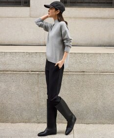 自由区 L 【19号サイズまで展開】TRギャバ裏起毛テーパード パンツ