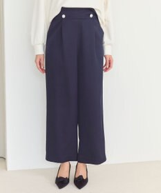 Feroux 【洗える】ウエストタックワイドパンツ