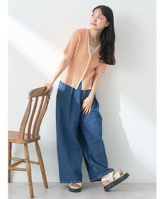 earth music&ecology バイカラーＶネックカーディガン