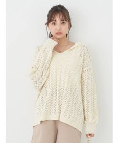 earth music&ecology ビッグカラーニットプルオーバー