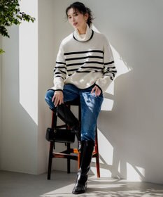 23区 【洗える】ウールミドルゲージ ボーダー ニット