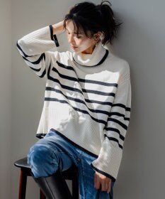 23区 【洗える】ウールミドルゲージ ボーダー ニット