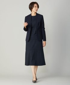 J.PRESS LADIES S 【洗える】アルガンシルク ノーカラー ジャケット