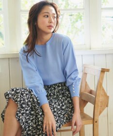 Feroux 【洗える】パールポイントパフスリーブ ニット