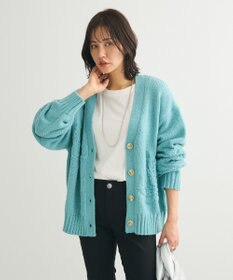 Green Parks ・ｓｗｉｎｇ　ｂｙ　バラ柄ニットカーディガン