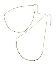 Green Parks ｅｖｅｒｙ　ｗａｌｋ．２点セットビーズＭＩＸネックレス