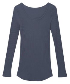 une nana cool 綿100%生地使用 リブ編みコットン 長袖シャツ