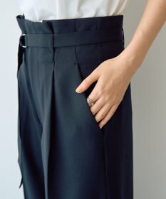YECCA VECCA 【UVカット/接触冷感/洗える】ベルト付きイージーケアワイドパンツ